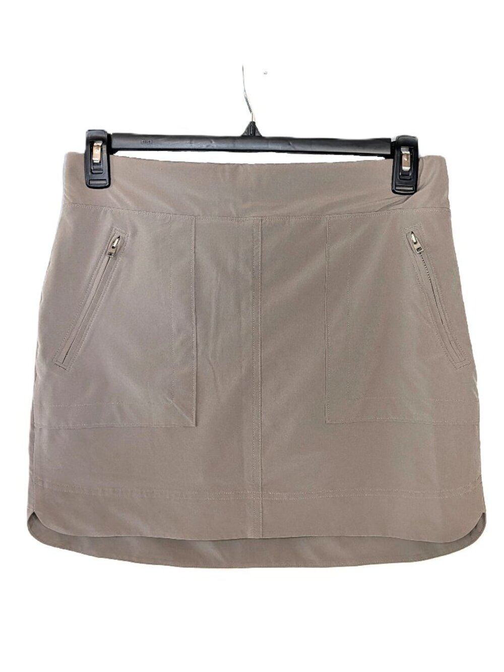 Athleta Chelsea Cargo Skort Khaki Gray Tan Pockets Mesh Lining Womens 10